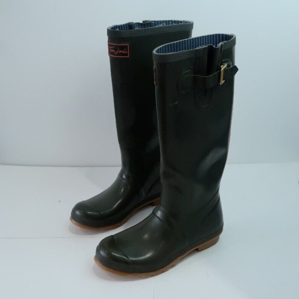 Tom Joules Green Wellie Adults UK Size 7 Wellington Boots Dog Walking Hiking - Picture 1 of 12